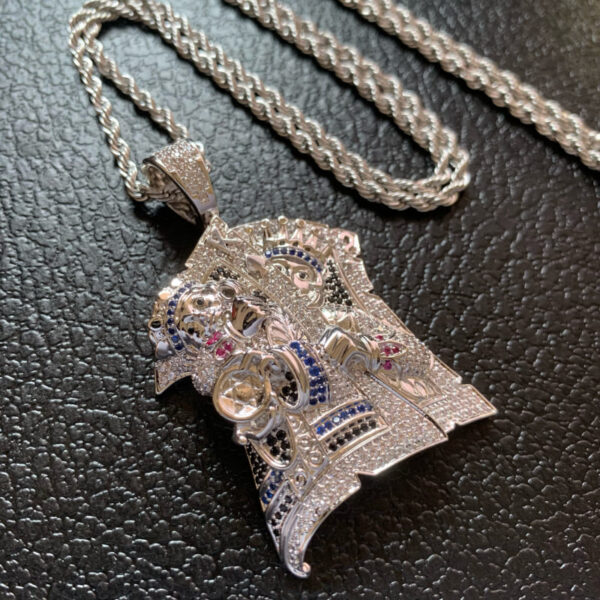 ICETOPLUXE stunning white gold King Assassin pendant, an elegant addition to any hip hop jewelry collection