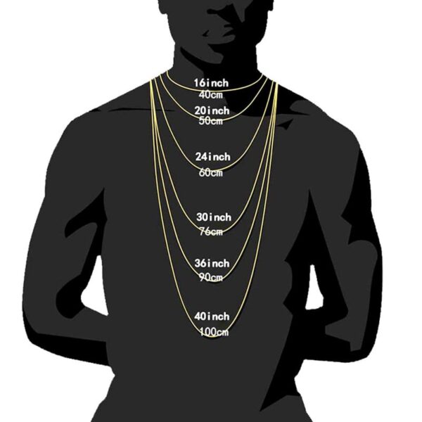 Model wearing various iced out chain lengths, perfect for hip hop jewelry lovers, DJs, rappers, and LGBTQ pride accessories